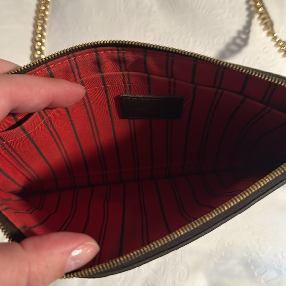 Authentic Louis Vuitton Damier Ebene Neverfull Pochette - Picture 5 of 9